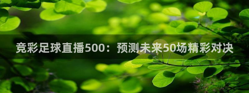 玩球直播app：竞彩足球直播500：预测未来50场精彩对决